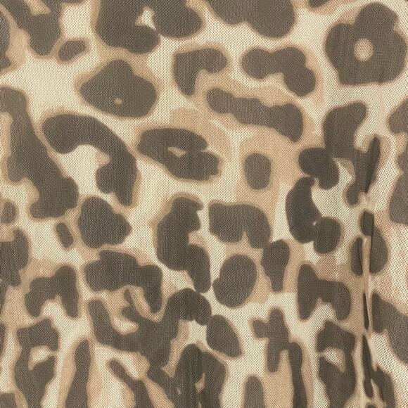 ASOS Design Curve Sleeveless Ruched Mesh Mini Dress - Leopard Print-multi -US 16 - Picture 13 of 16